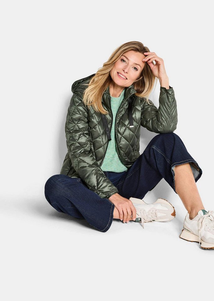 GOLDNER Outdoorjacke Winterjacke mit Metallic-Glanz Kapuzenjacke mit Stehkragen, 2-Wege-Reißverschluss und Langarm