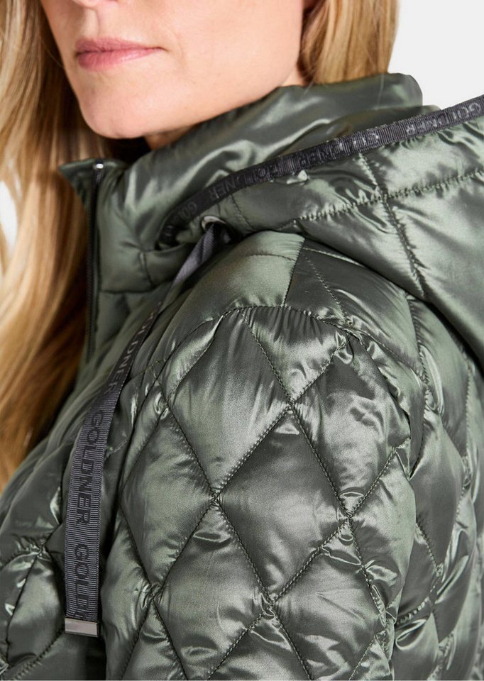 GOLDNER Outdoorjacke Winterjacke mit Metallic-Glanz Kapuzenjacke mit Stehkragen, 2-Wege-Reißverschluss und Langarm Bild 5