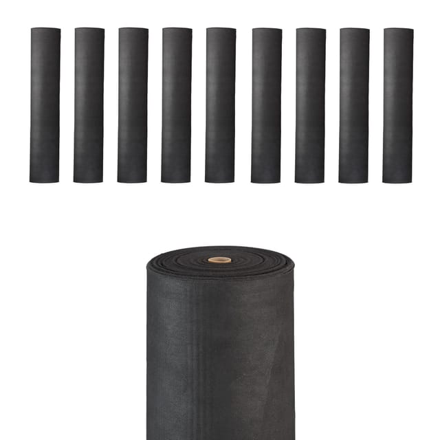 10 x Unkrautvlies, 150 g/m², Pflanzenschutz, wasserdurchlässig, UV-beständig, starkes Gartenvlies, je 50 m, schwarz