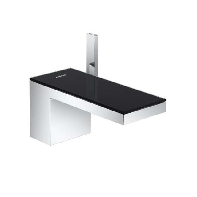 Axor MyEdition - Waschtischarmatur, mit Ablaufgarnitur Push-Open, Chrom / Schwarzglas 47010600