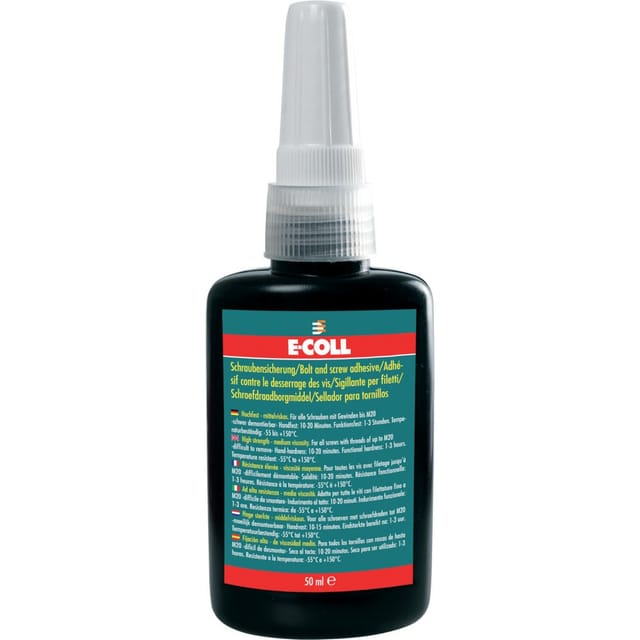 E-coll - Schraubensicherung hochfest-mittelviskos, 50ml grün