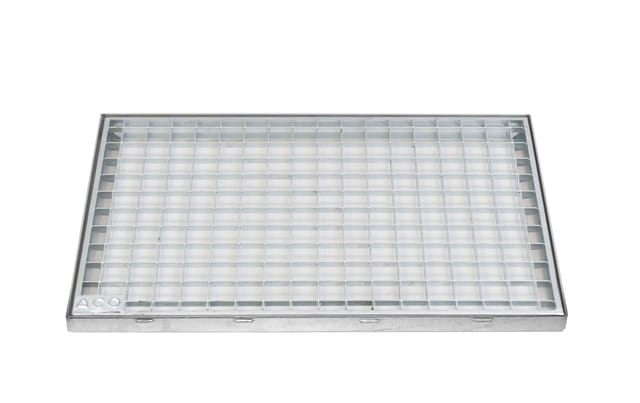 ACO Gitterrost mit Zarge Stahl, verzinkt, 100 x 25 cm Schuhabstreifer & Fussmatten