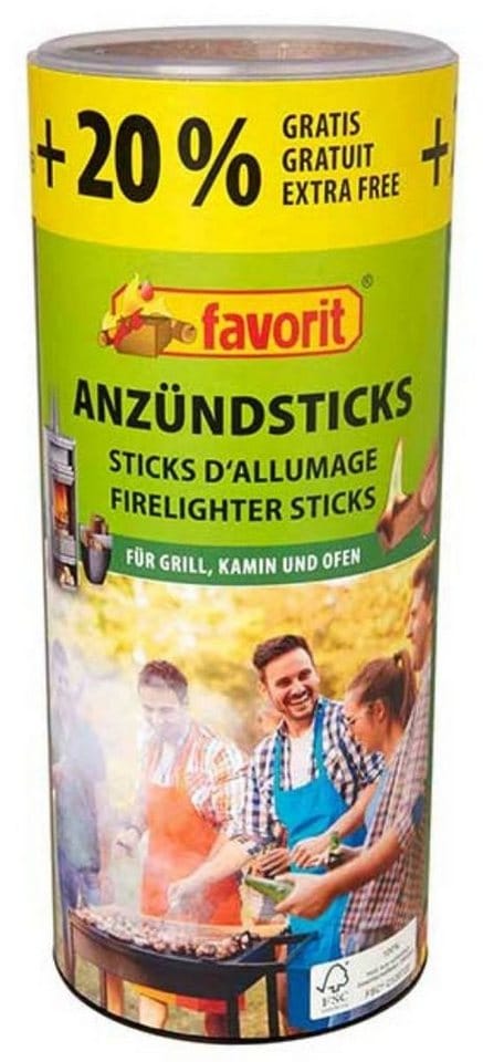 Favorit - Anzündestiks Naturholz Praktische Anzünder aus Echtholz und Wachs - 100