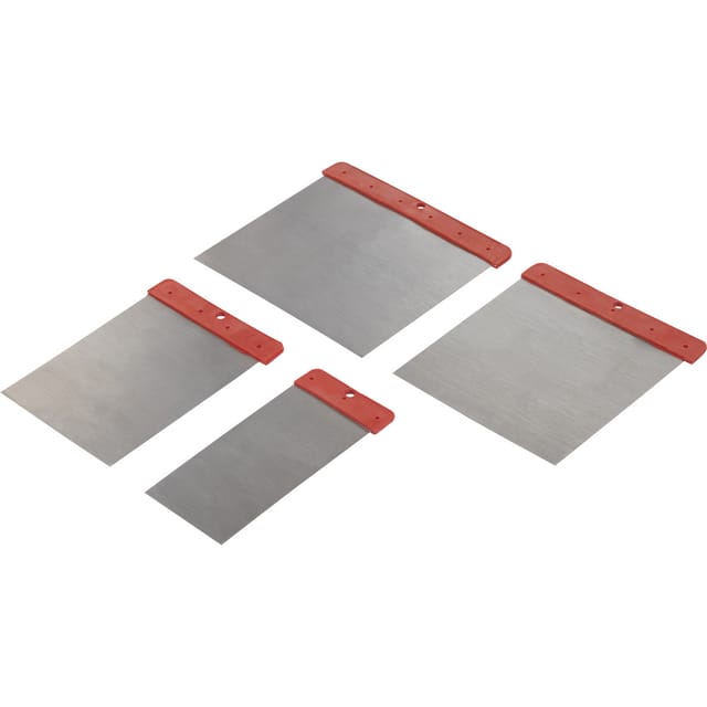 Basetech - BT-1882845 Kohlenstoffstahl Wandschaber mit rotem Kunststoffstiel