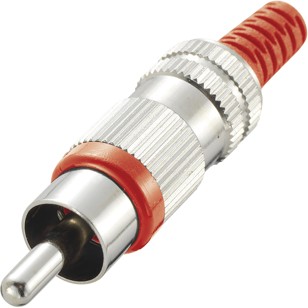 Tru Components 719270 Cinch-steckverbinder Stecker, Gerade Polzahl: 2 Rot 1 St.