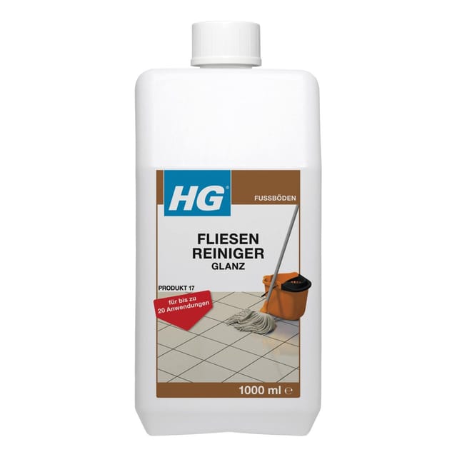 HG - Fliesenreiniger Glanz 1 l Fliesen Reiniger für Bodenfliesen Steinplatten