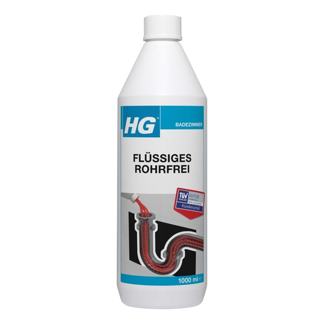 HG - Rohrfrei flüssig 1 l Abflussreiniger Küche Bad gebrauchsfertig
