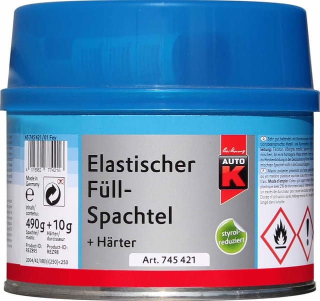 Auto-K Elastischer Füllspachtel + Härter 500 g Spachtel Spachtelmasse