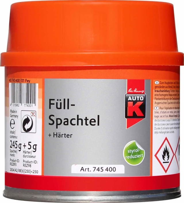 Füllspachtel + Härter 250 g Spachtel Spachtelmasse - Auto-k