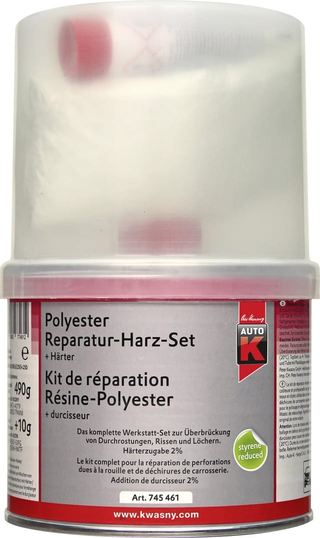 Auto-K Polyester Reparaturharz Set + Härter 500 g Spachtel Spachtelmasse