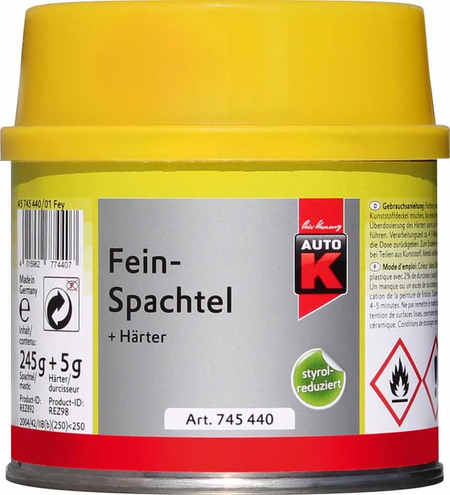 Feinspachtel + Härter 250 g Spachtel Spachtelmasse - Auto-k
