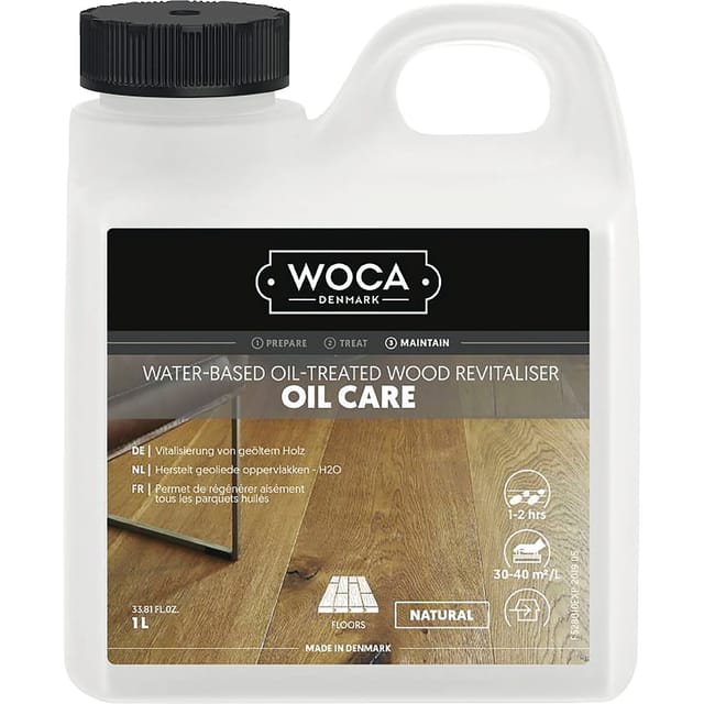 Oil Care Holzboden-Pflegeöl für geölte Böden, Holzbodenpflege 1 Liter natur - Woca