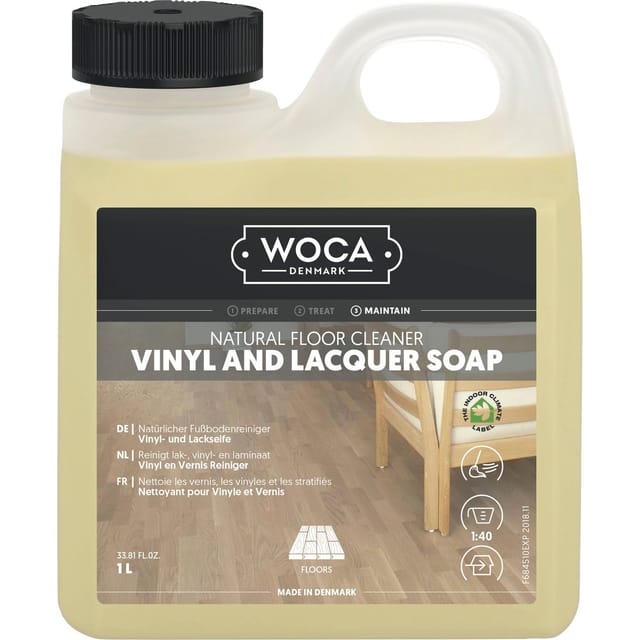 Vinyl- und Lackseife (Laminatreiniger), Holzbodenseife 1 Liter natur - Woca