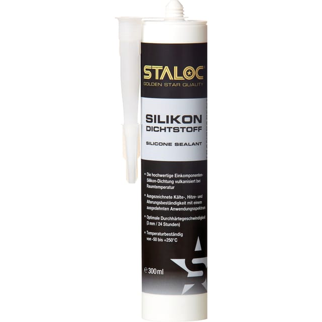 Staloc - Silikon-Dichtstoff transparent Qualitäts-Silikon für den Maschinenbau 300 ml Kartusche