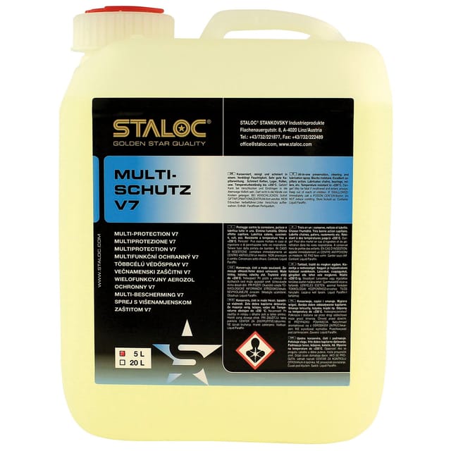Multischutz-Spray V7 Multischutz-Öl Mulitfunktions-Spray universell einsetzbar für unzählige Anwendungen 5Liter - Staloc