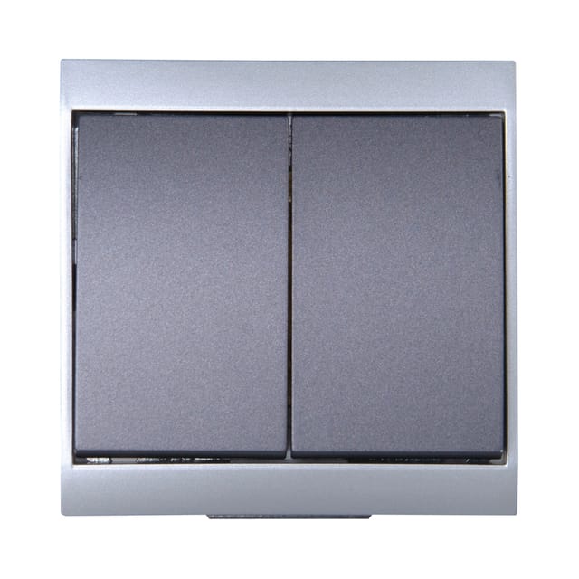 Kopp - Doppel/Wechselschalter Malta, silber-anthrazit, 620315089