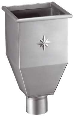 GRÖMO ZINK Wasserfangkasten lang TITANZINK ø100 mit Stern 220x220x385, 63018