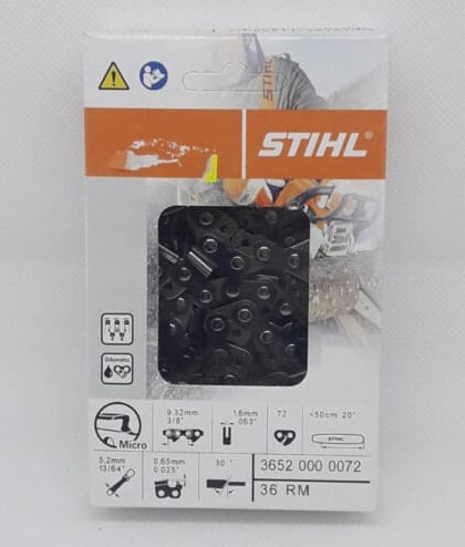 Sägekette 36520000072 Teilung: 3/8' Treibgliedstärke: 1.6 Glieder: 72 - Stihl