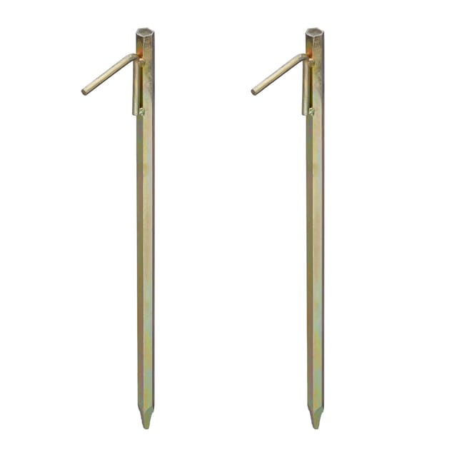 Relaxdays XXL Bodenanker 2er Set, Erdanker für harte Böden, 51cm, Zeltzubehör, zum Einschlagen, Stahl galvanisiert, gelb