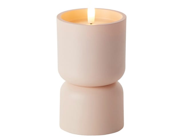 Brilliant LED Kerze batteriebetrieben mit Timer Ø 8 x 15 cm beige, Hellbraun