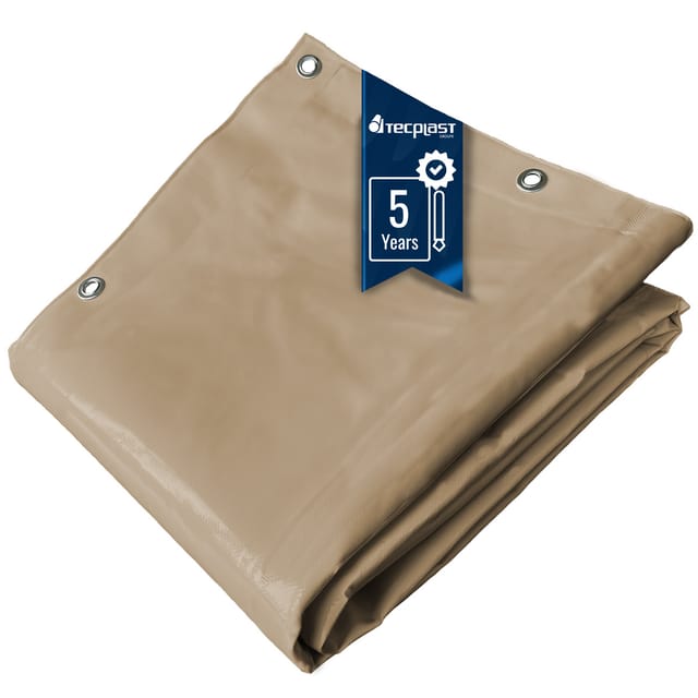 Pergola-Plane Dunkelbeige 3x3 m - 5 Jahre Garantie Tecplast LP506PR - Wasserdichte Plane für Pergola oder Gartenlaube aus pvc für die Terrasse
