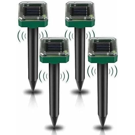 Odipie - Niemals Verwendet] 4er-pack Solarbetriebene Maulwurfabwehrpfähle – Ultraschall-maulwurfvertreiber – Solarbetriebener Maulwurfvernichter Für Maulwürfe, Schlangen, Wühlmäuse, Gophers Und Andere Tiere