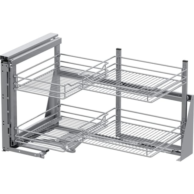 Vauth-Sagel VS Cor Fold Eckschrank Auszug links Classic - Set für Küchenunterschränke mit KB 900mm - Korbablage aus Stahldraht, Stahl