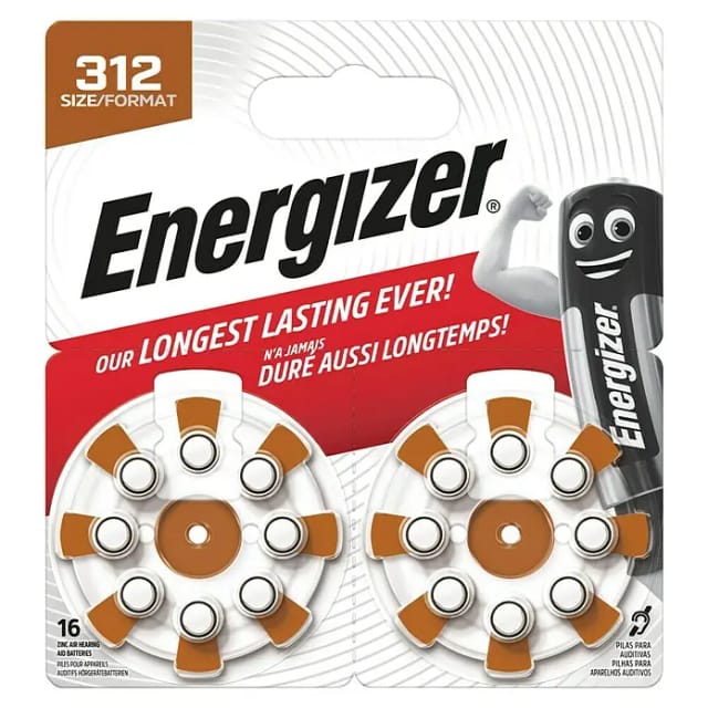 Energizer Knopfzelle ZA 312 1.45 V 16 St. Zink-Luft ENR EZ Turn & Lock (312)