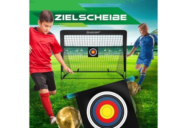 Fußballtor Kinder Pop-up 2er Set Fußball-tore Faltbar Mit Glasfaserstangen & Hochwertigen Tornetzen Für Indoor, Outdoor & Garten Schwarz - Kesser