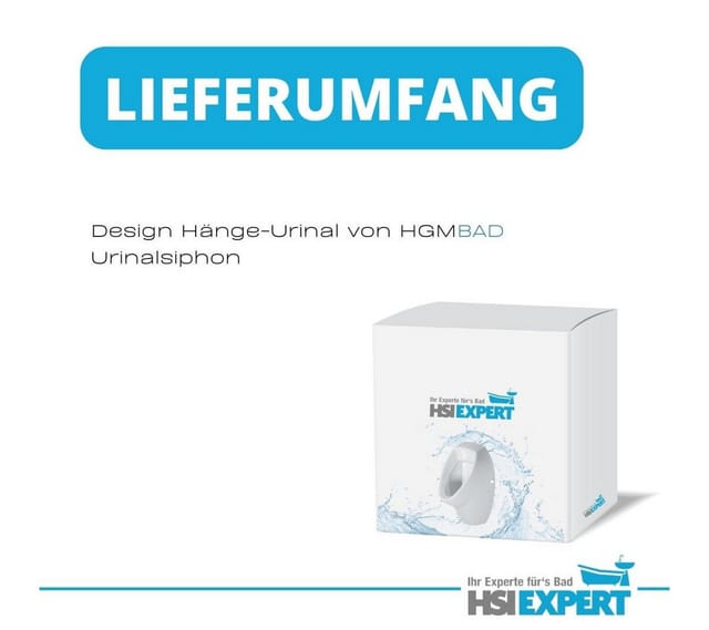 Urinal Zulauf von hinten inkl. Beschichtung und Siphon Komplettset