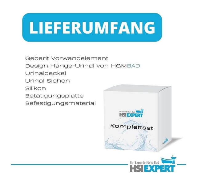 Geberit Vorwandelement Urinal mit Deckel Betätigungsplatte Siphon Komplettset