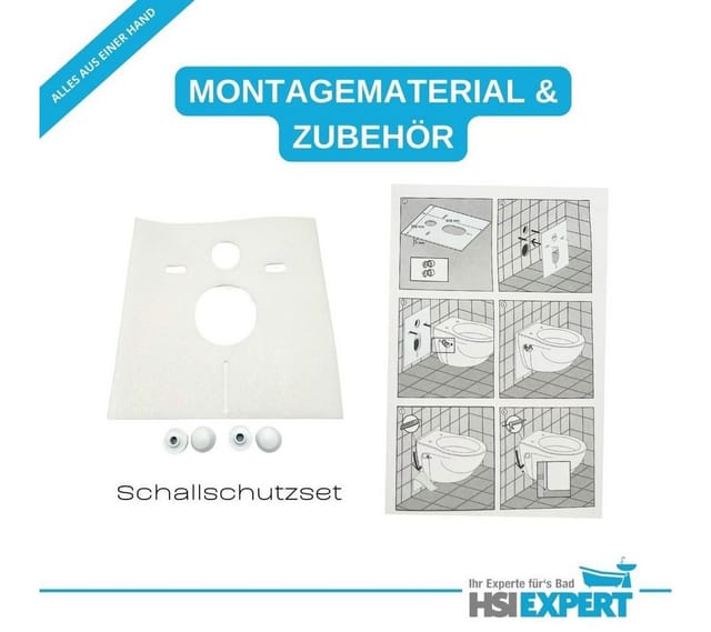 Hgmbad - Bartolo Hänge wc spülrandlos wc Sitz Schallschutz Komplettset