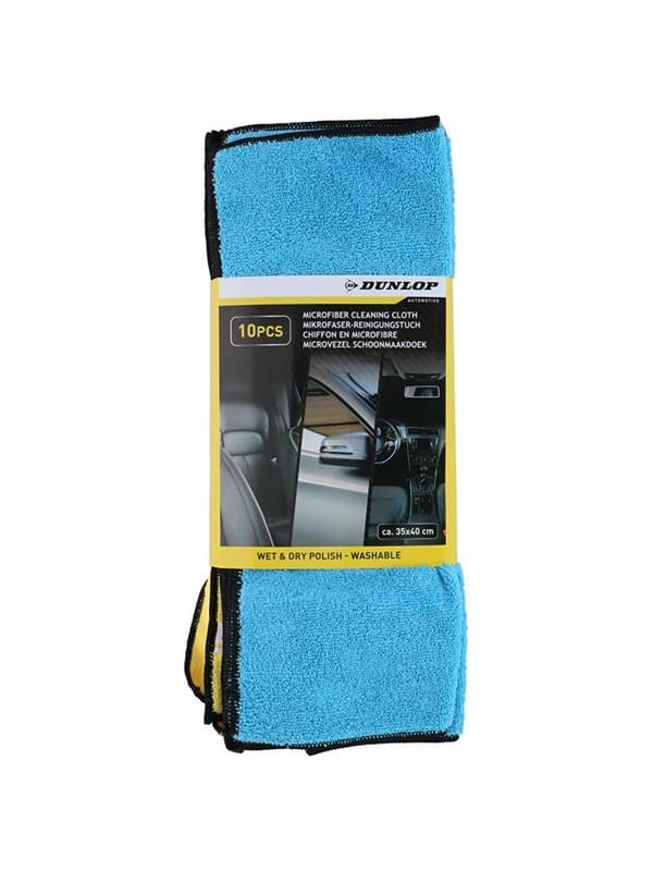 Dunlop - Universal-Mikrofaser-Autoreinigungstücher 35x40 cm 10 Stück.