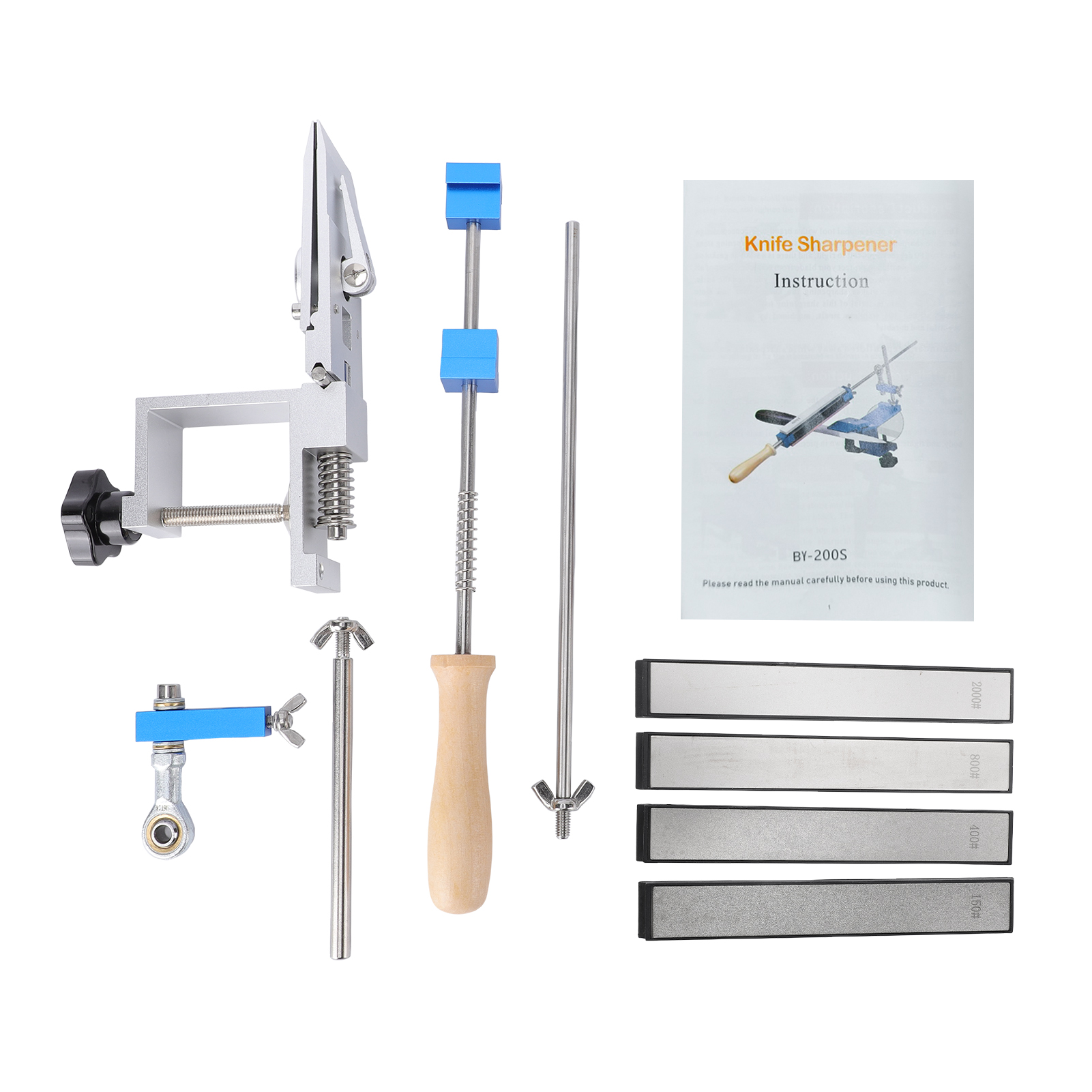 Geführtes Schärfsystem, Professionelles Werkzeug Mit Diamant-schärfsteinen Der Körnungen 150/400/800/2000 Für Küchen- Und Outdoor-klingen Mit 4
