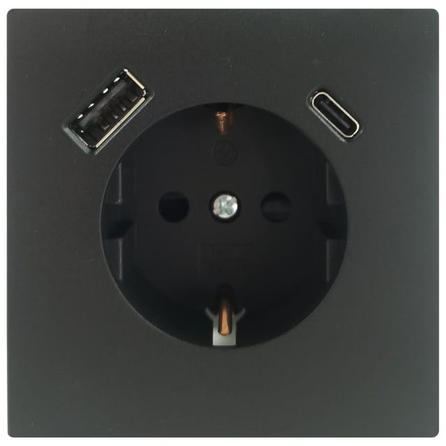 Steckdose mit usb a & c SaoPaulo anthrazit Elektrische Steckdosen & Buchsen - Unitec