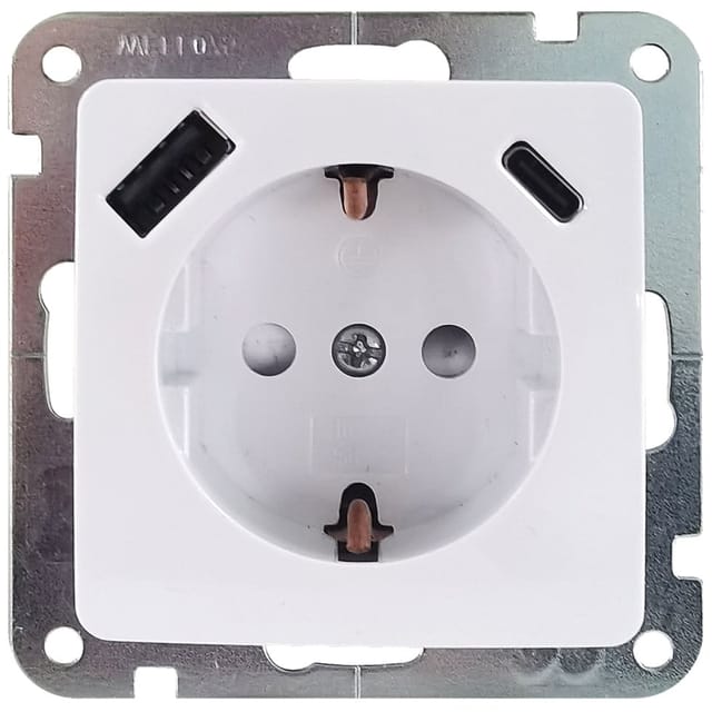 Steckdose mit usb a & c Monaco ultraweiß Elektrische Steckdosen & Buchsen - Unitec