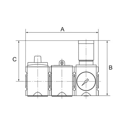 Riegler Wartungsstation SAFETY »FUTURA«, KH-AV-DR, BG 1, G 3/8, 2,5-8 bar