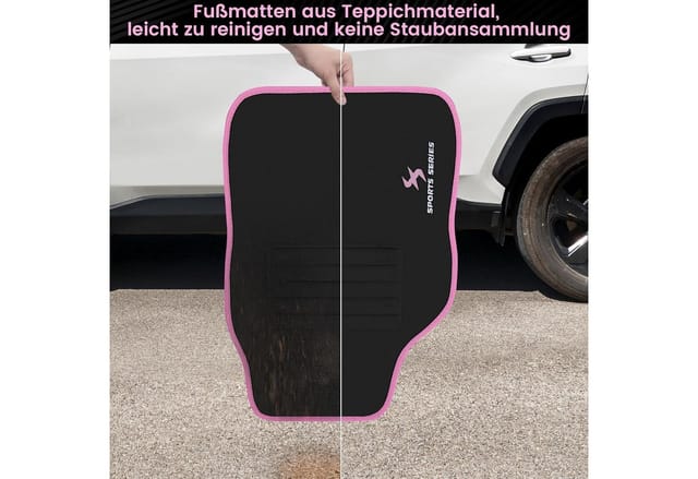 Universal Autofußmatten, 4-Teilig Auto Fußmatten Set, Allwetterfußmatten mit Stickerei, Autoteppich gegen Wasser rutschfeste Absatzschoner, aus