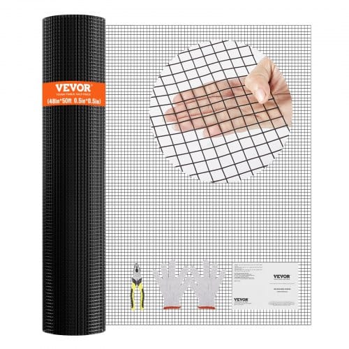 Mophorn - Vevor Volierendraht 122 X 1524 Cm, Gartenzaun, 1,06 Mm Maschendrahtzaunrolle, Vinylbeschichtetes Drahtzaun Für Hühnerstallbarrieren, Kaninchen- Und Schlangenzäune, Geflügelgehege