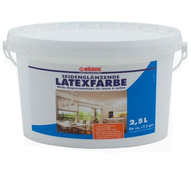 Latexfarbe seidenglänzend Weiß 2,5l 13490200080 - Wilckens