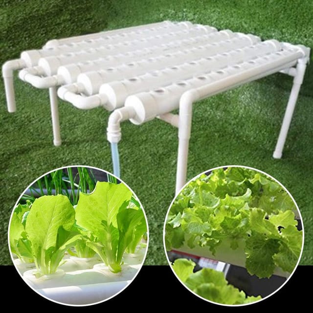 Hydroponic System, 54-loch Hydroponik Pflanzen Anzuchtsystem Ohne Erde - Stehendes Gestell Für Kräutergarten Indoor - Hydroponic Tower Kit Mit Wasserpumpe Und Schlauch, 102 62 35cm