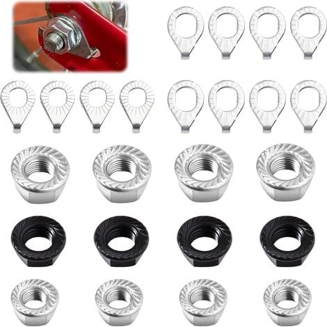 24-teiliges Fahrradfelgenmuttern-set, Bestehend Aus 12 Fahrradmuttern Und 12 Sicherheitsscheiben (m8, M9,5 Und M10) Für Vorder- Und Hinterräder Von Citybikes.