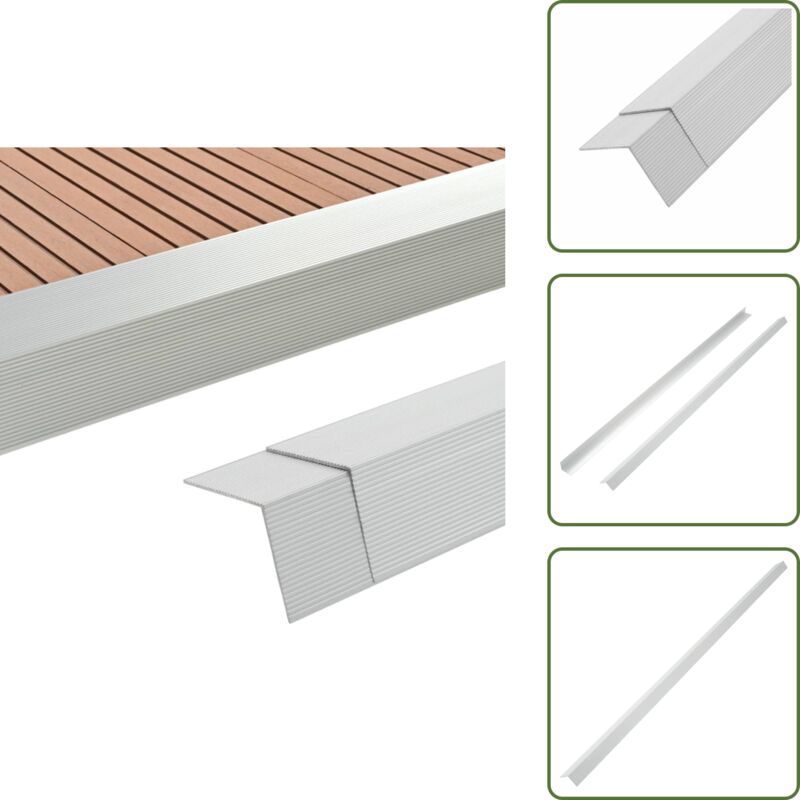 5 Stk. Verkleidungswinkel Verkleidungen Aluminium 170 cm Silber - Terrassenwinkel - Verkleidungswinkel - Aluminiumprofil - Terrasse Gestalten