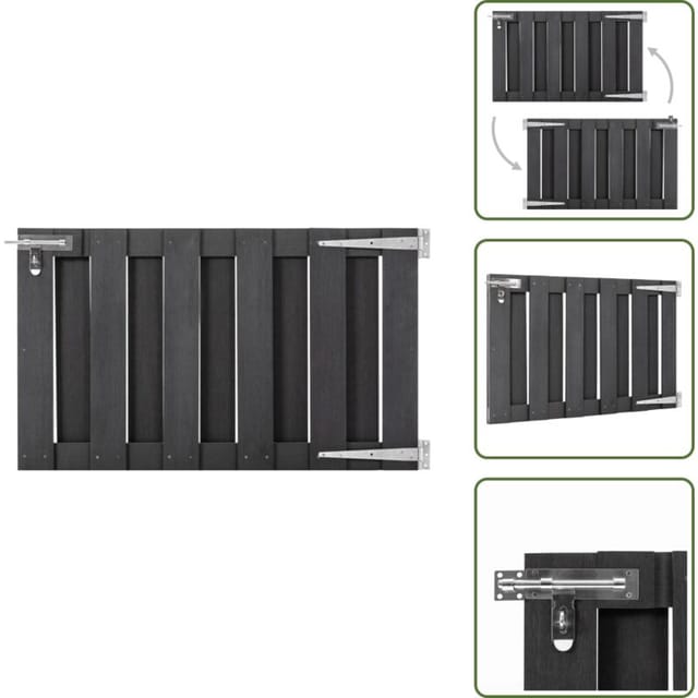 Gartentor wpc 100 x 60 cm Grau - Gartentor - wpc Tor - Graues Tor - Zaun - Sichtschutz
