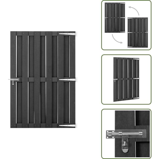 Vidaxl - Gartentor wpc 100 x 150 cm Grau - Gartentor - wpc Tor - Holztor - Zaun - Sichtschutz
