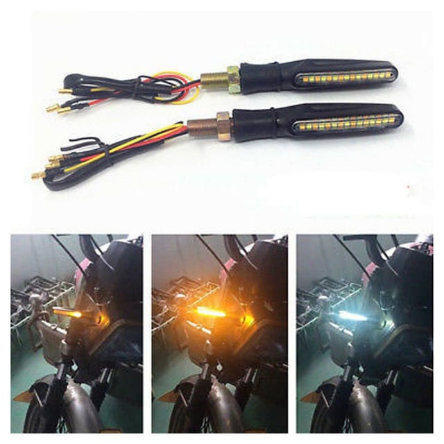 Trade Shop Traesio - Trade Shop - paar led cob 12V motorrad blinker signal pfeil sequenzleuchte HD810 -