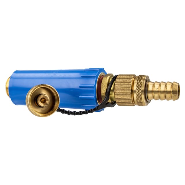 Haas - Baustopfenventil - Baustopfen mit Füll- und Entleerungsventil - 1/2 Zoll ag, blau