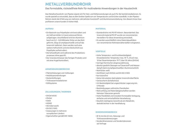 Pipetec - Aluverbundrohr 16x2 mm 25m Mehrschicht-Verbundrohr weiß Verbundrohr