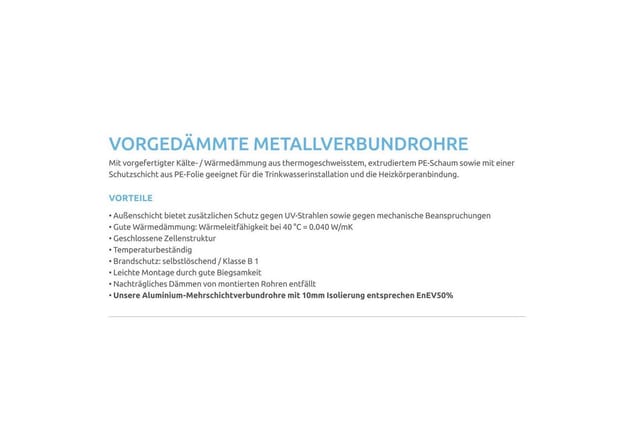Pipetec - Alu-Verbundrohr 26x3mm 25m 6mm blau isoliert Mehrschichtverbundrohr