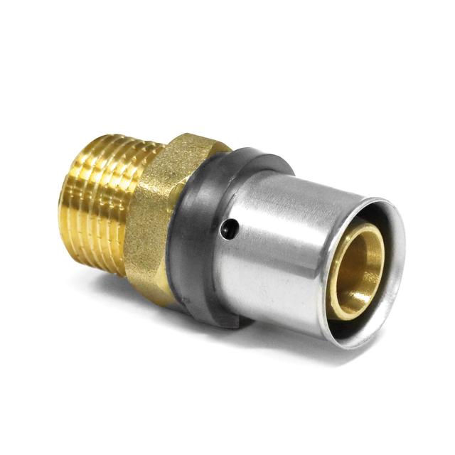 Pressfitting-Übergang 16 x 2,0 mm - 1/2 Zoll Außengewinde für MV-Rohr